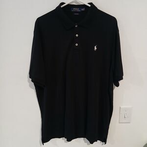 Polo Ralph Lauren Polo Shirt Mens 2XL Black Classic Fit Short Sleeve Pony Logo